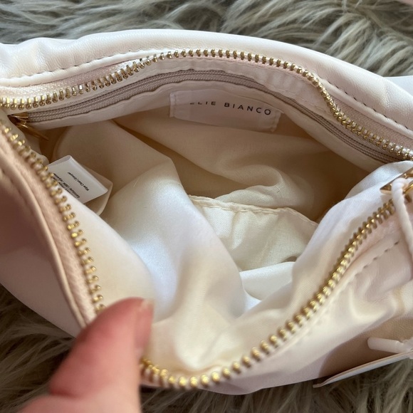 NWT Melie Bianco Cream Alexandra Vegan Top Knot Handle Bag with Gold Hardware - Picture 5 of 7